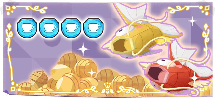 金のコイキングとコイキングが登場！プレミアムコースの金のどんぐりが